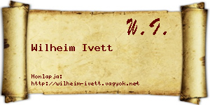 Wilheim Ivett névjegykártya